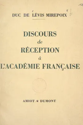 Read: Discours de réception Book à l'Académie française