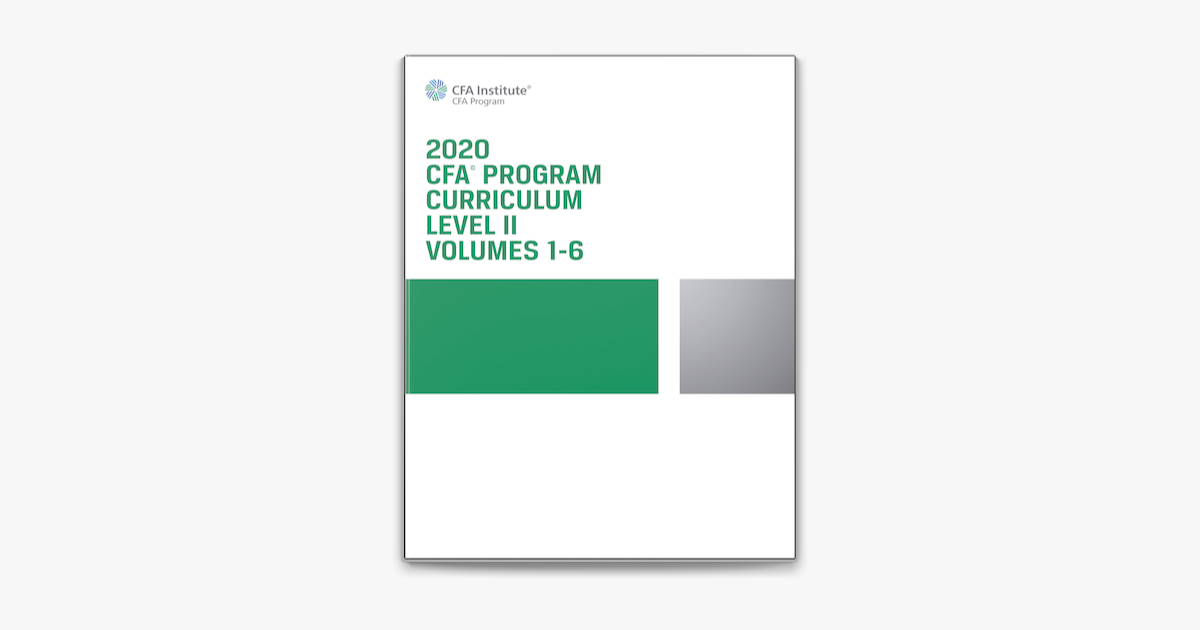 ‎CFA Program Curriculum 2020 Level II Volumes 16 Box Set on Apple Books