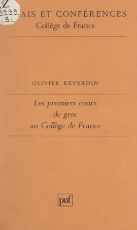 Read: Les premiers cours de grec au Book Collège de France