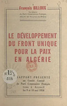 Read: Le développement du front unique pour Book la paix en Algérie