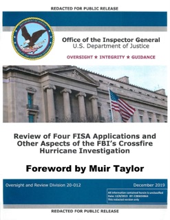 Inspector General Horowitz's Report on the Review of FISA Applications by U.S. Government