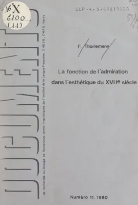 Read: La fonction de l'admiration dans l'esthétique Book du XVIIe siècle : à propos de la "Charité romaine" dans La Manne de Poussin