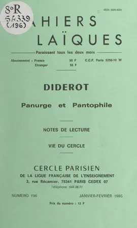 Read: Diderot, panurge et pantophile Book