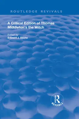 Read: A Critical Book Edition of Thomas Middleton's The Witch
