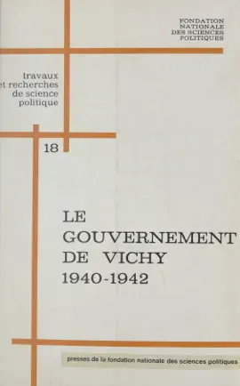 Read: Book Le gouvernement de Vichy : 1940-1942, institutions et politiques
