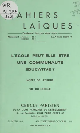 Read: L'École peut-elle Book être une communauté éducative ?