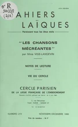 Read: Book Les chansons mécréantes