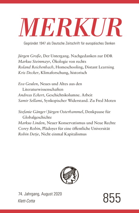 MERKUR Gegründet 1947 als Deutsche Zeitschrift für europäisches Denken - 2020-08