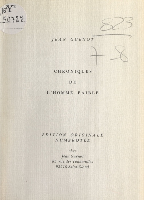 Chroniques de l'homme faible