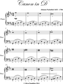 Canon in D Major Easy Elementary Piano Sheet Music - Johann Pachelbel