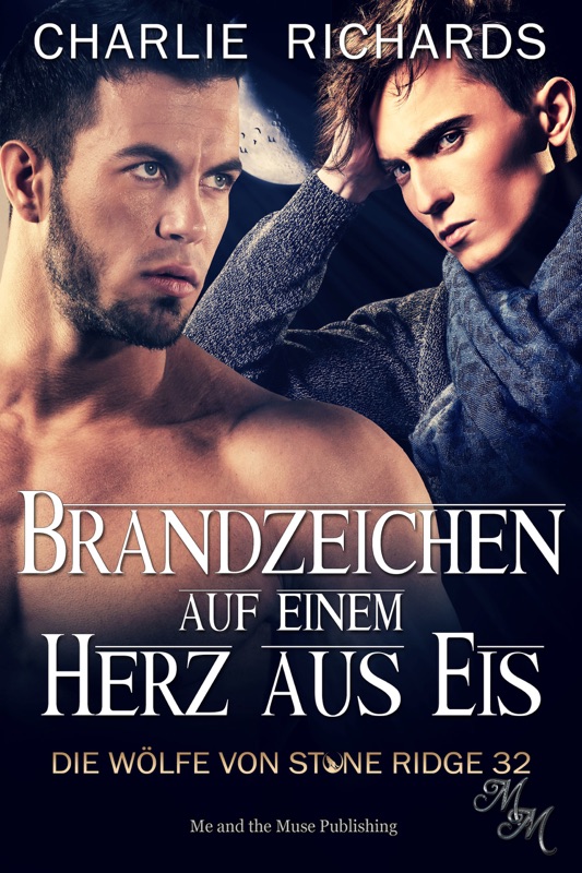 Brandzeichen auf einem Herz aus Eis