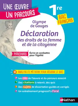 Read: Analyse et étude de l'oeuvre La Déclaration des droits de la femme et de la citoyenne de Book Olympe de Gouges - BAC Français 1re 2025 - Parcours associé Ecrire et combattre pour l'égalité
