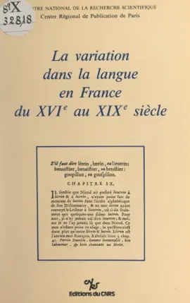 Read: La variation dans la langue en Book France du XVIe siècle au XIXe siècle