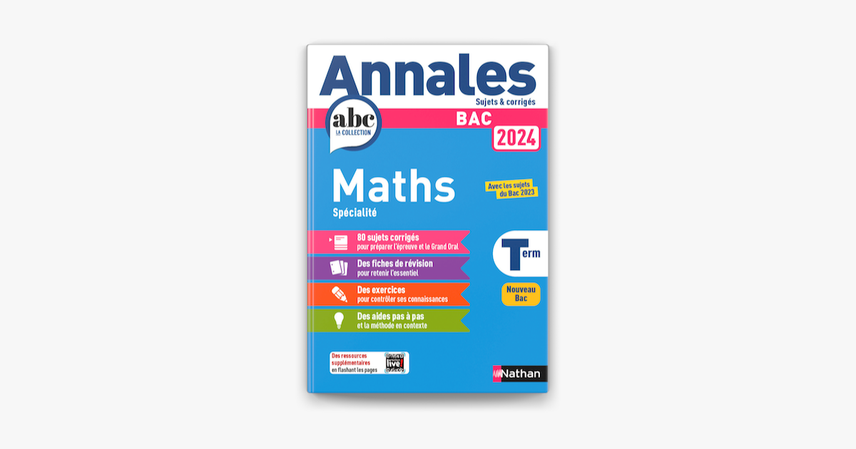 ‎Annales ABC du BAC 2024 Maths Tle Sujets et corrigés
