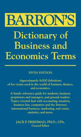 Read: Dictionary of Business and Economic Book Terms