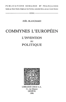 Read: Commynes l'Européen : Book l'invention du politique