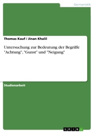 Untersuchung zur Bedeutung der Begriffe