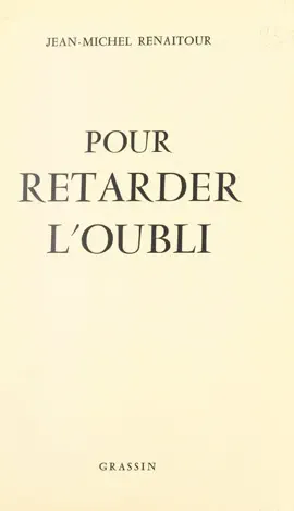 Read: Pour retarder l'oubli Book