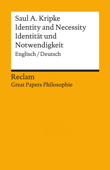 Identity and Necessity / Identität und Notwendigkeit (Englisch/Deutsch) - Saul A. Kripke & Gregor Michael Hörzer