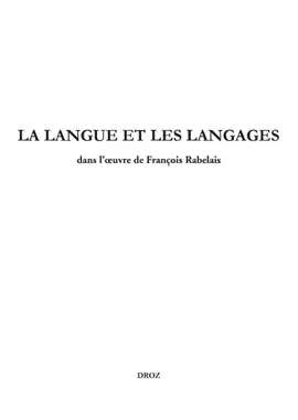 Read: La langue et les Book langages dans l'œuvre de François Rabelais