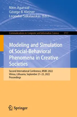 Read: Modeling and Simulation of Social-Behavioral Phenomena in Creative Societies Book