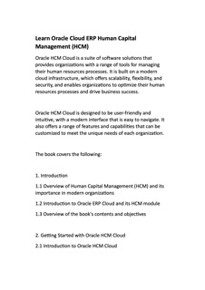 Learn Oracle Cloud Human Capital Management (HCM) by Innoware