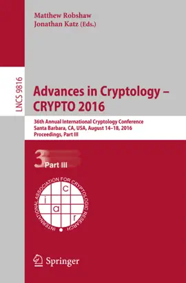 Read: Advances in Book Cryptology – CRYPTO 2016