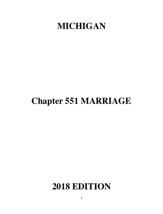MICHIGAN  MARRIAGE 2018 EDITION