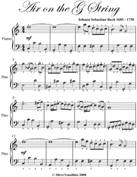 Air on the G String Easy Piano Sheet Music