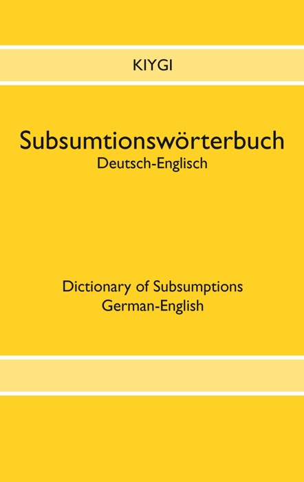 Subsumtionswörterbuch Deutsch-Englisch