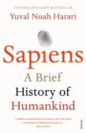 Book cover for Sapiens by Yuval Noah Harari