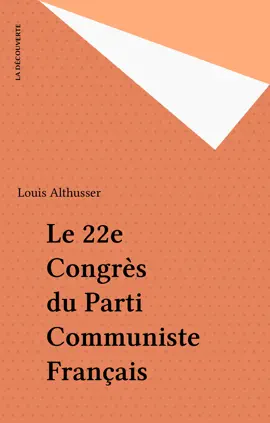 Read: Le 22e Congrès du Parti Communiste Français Book