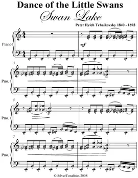 Dance of the Little Swans Easy Intermediate Piano Sheet Music