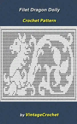 Filet Dragon Doily Vintage Crochet Pattern
