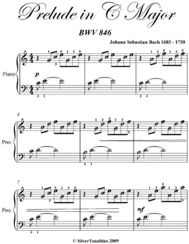 Prelude in C Major Easy Piano Sheet Music