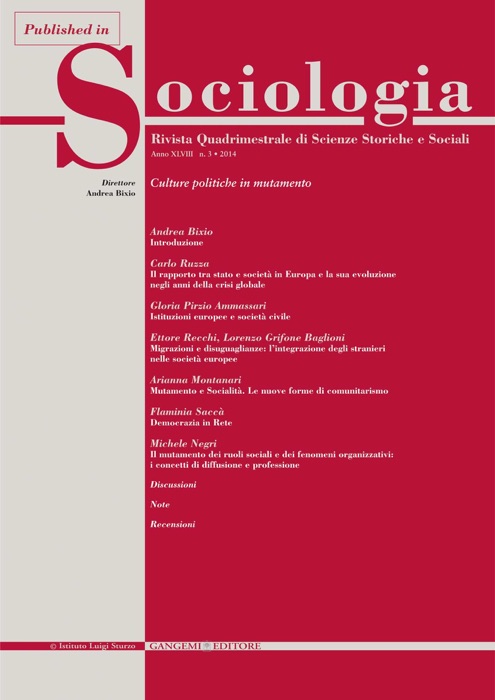 Mutamento e Socialità . Le nuove forme di comunitarismo