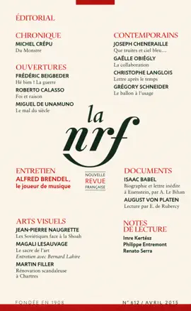 Read: La Book nouvelle revue française N° 612