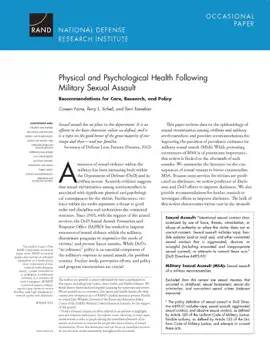 Read: Physical and Psychological Health Following Military Sexual Book Assault