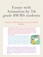 Essays with Animation by 7th grade BWMS students