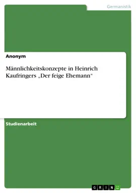 Read: Book Männlichkeitskonzepte in Heinrich Kaufringers „Der feige Ehemann“