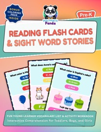 Reading Flash Cards & Sight Word Stories for Pre-K: Fun Young Learner Vocabulary List & Activity Workbook Interactive Comprehension for Toddlers, Boys, and Girls - Polymath Panda