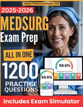 All-in-One MEDSURG Exam Prep  Rewiew + Online Exam Simulator  8 Tests & 1200 Questions  ANA Medical Surgical Nursing Exam Study Guide