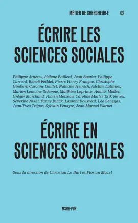 Read: Écrire les sciences sociales, écrire en Book sciences sociales