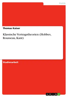 Read: Klassische Vertragstheorien (Hobbes, Rousseau, Book Kant)