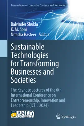 Read: Sustainable Technologies for Transforming Businesses Book and Societies