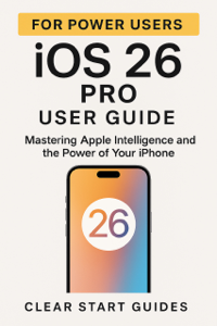 iOS 26 Pro User Guide — Mastering Apple Intelligence and the Power of Your iPhone - Clear Start Guides Cover Art