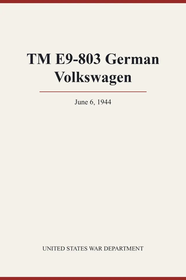 TM E9-803 German Volkswagen
