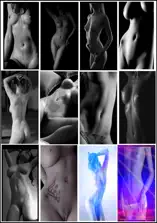 125 erlesene, hochwertige, hochauflösende Aktfotos in Schwarzweiß und Farbig.