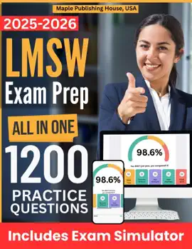All-in-One LMSW Exam Prep  Rewiew + Online Exam Simulator  8 Tests & 1200 Questions  ASWB Licensed Master Social Worker Study Guide