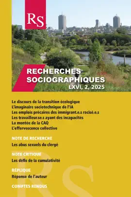 Read: Book Recherches sociographiques. Vol. 66 No. 2, Mai-Août 2025